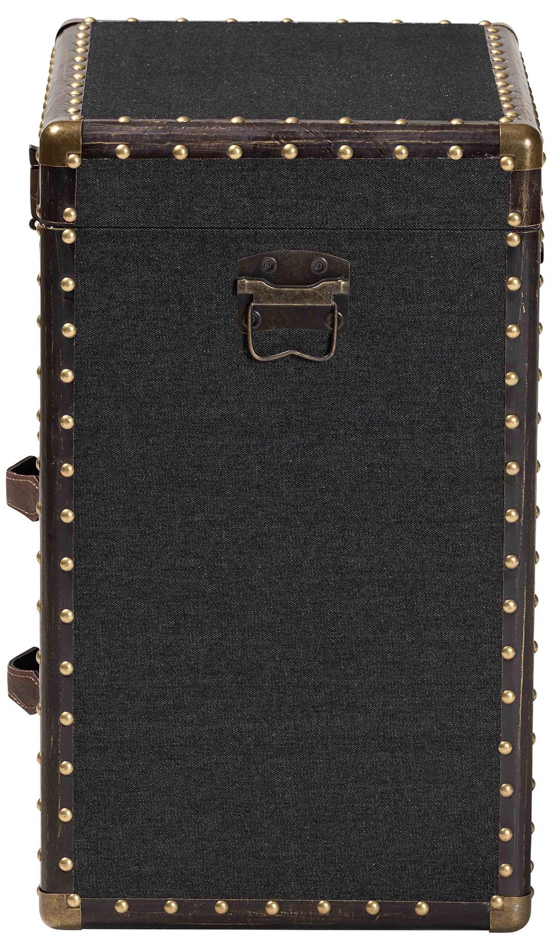 Image 5 Baxton Studio Agatha Vintage Black Canvas 2-Drawer Storage Trunk more views