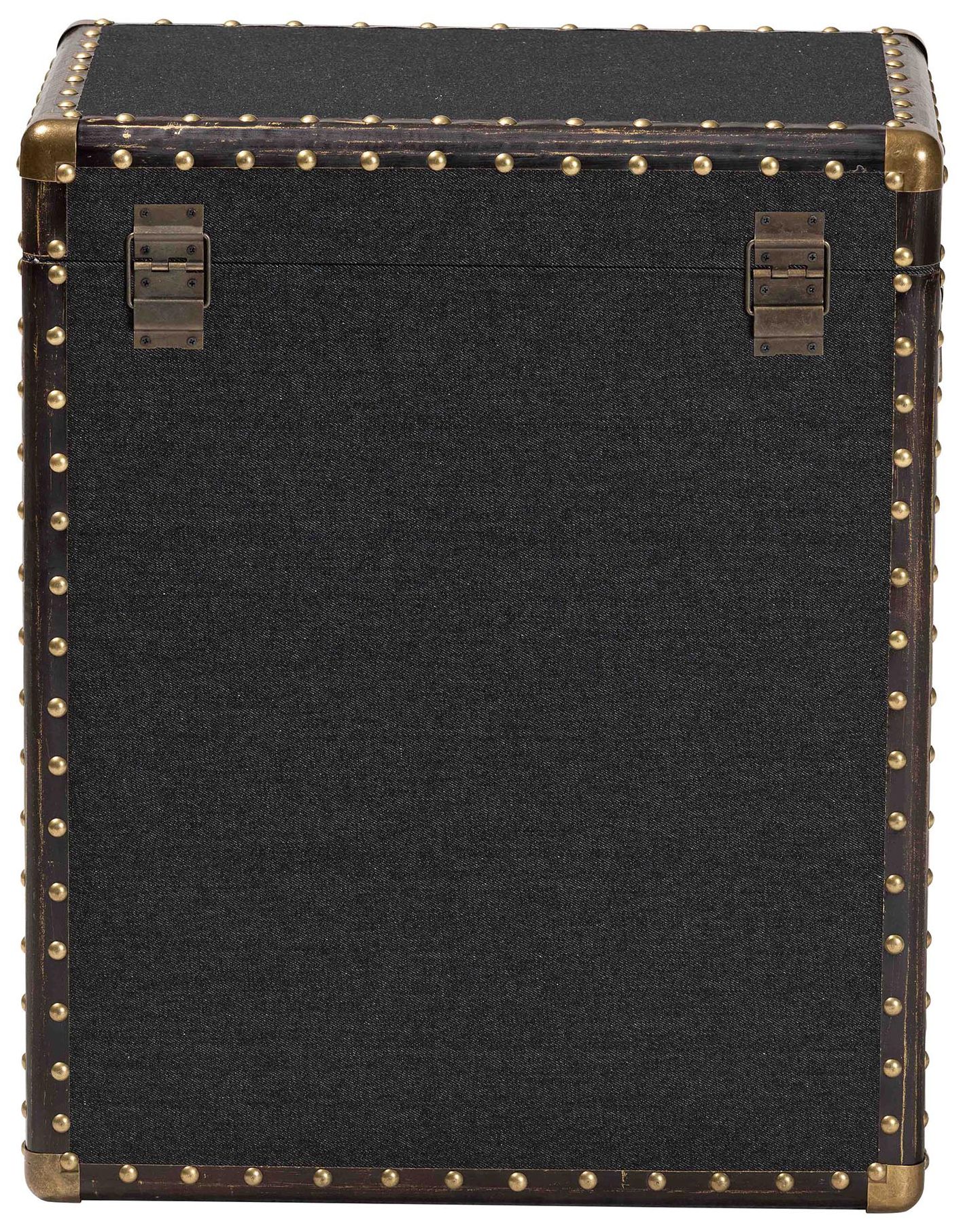 Image 6 Baxton Studio Agatha Vintage Black Canvas 2-Drawer Storage Trunk more views