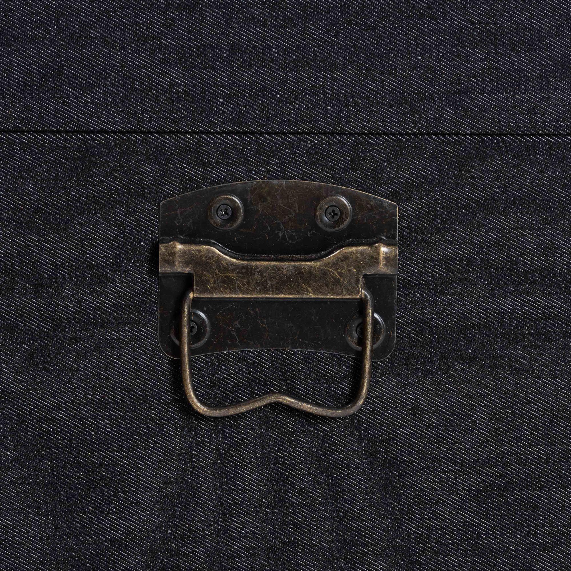 Baxton Studio Agatha Vintage Black Canvas 2-Drawer Storage Trunk