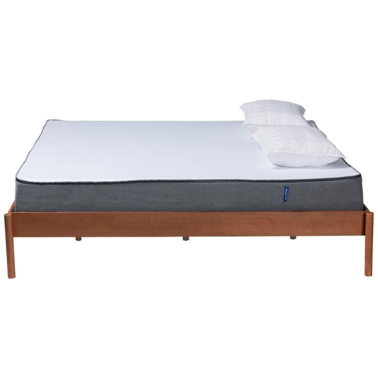 Image 5 Baxton Studio Agatis Ash Walnut Wood Queen Size Bed Frame more views