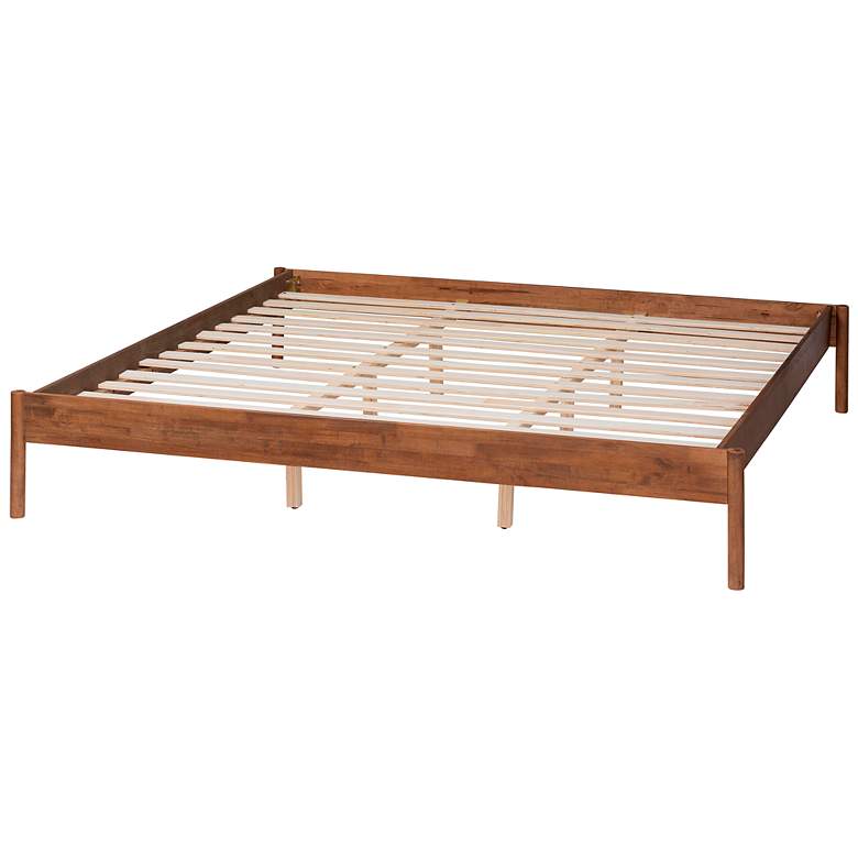 Image 6 Baxton Studio Agatis Ash Walnut Wood Queen Size Bed Frame more views