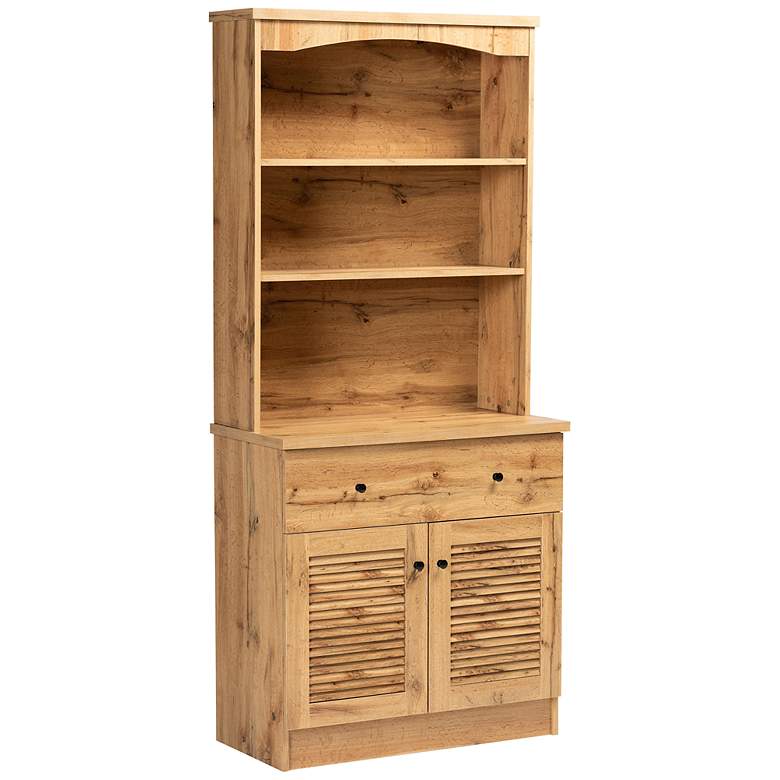 Image 2 Baxton Studio Agni 31 1/2" Wide Oak Brown 2-Door Hutch Cabinet