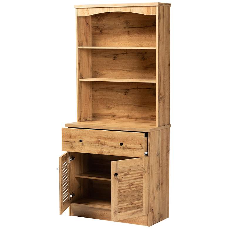 Image 4 Baxton Studio Agni 31 1/2" Wide Oak Brown 2-Door Hutch Cabinet more views
