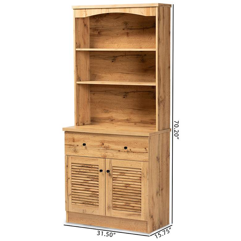 Image 7 Baxton Studio Agni 31 1/2" Wide Oak Brown 2-Door Hutch Cabinet more views