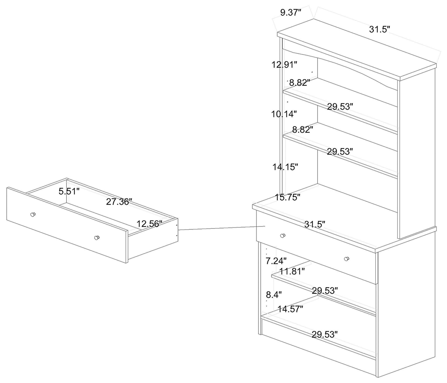 Baxton Studio Agni 31 1/2" Wide Oak Brown 2-Door Hutch Cabinet in scene
