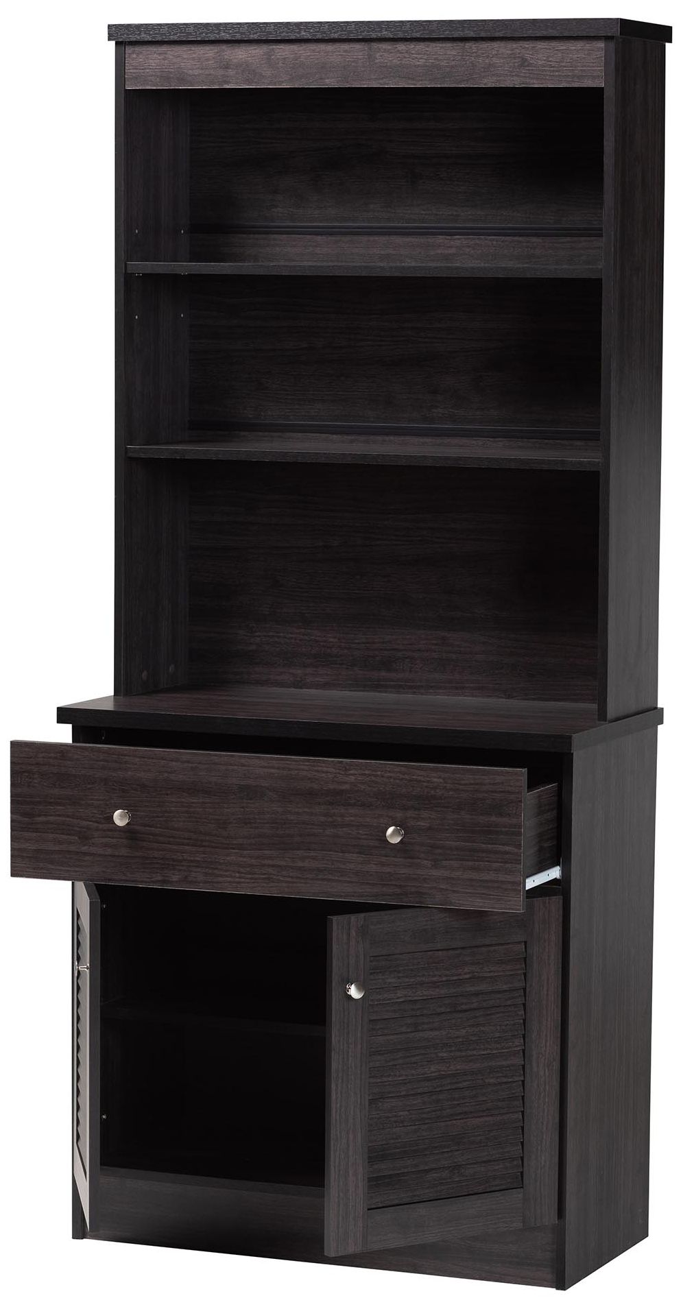 Image 3 Baxton Studio Agni Modern Dark Brown Buffet and Hutch Kitchen Cabinet more views