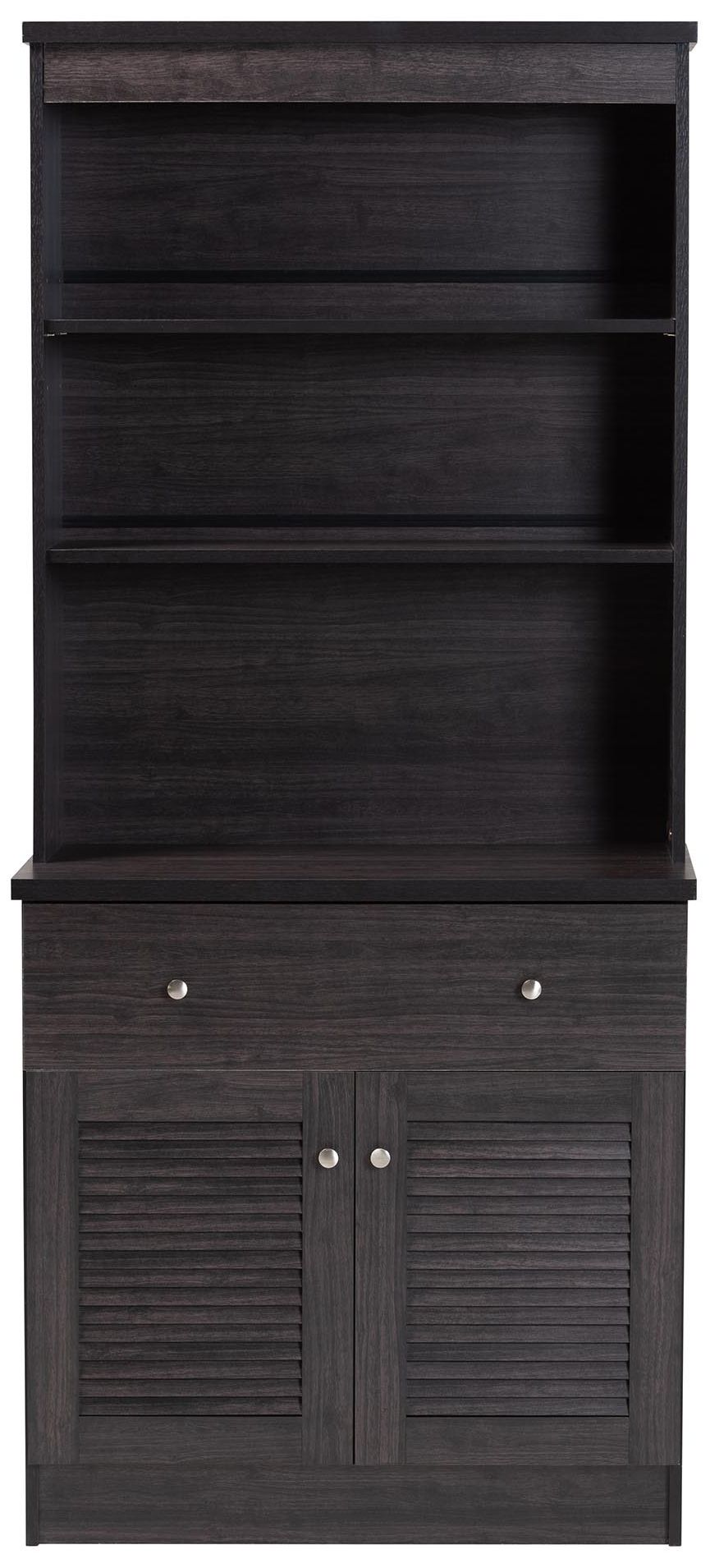 Image 4 Baxton Studio Agni Modern Dark Brown Buffet and Hutch Kitchen Cabinet more views