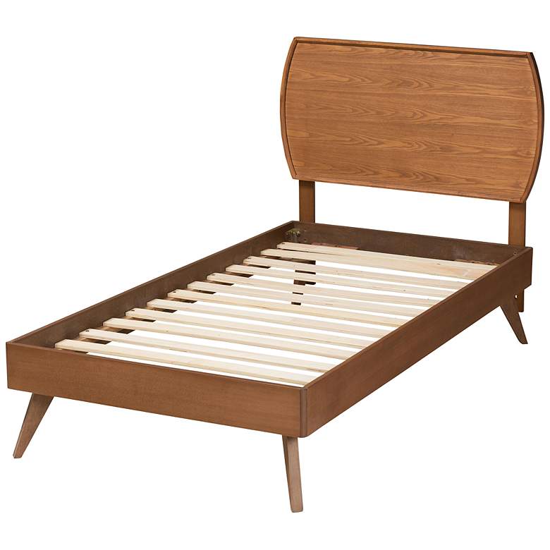 Image 6 Baxton Studio Aimi Walnut Brown Twin Size Platform Bed more views