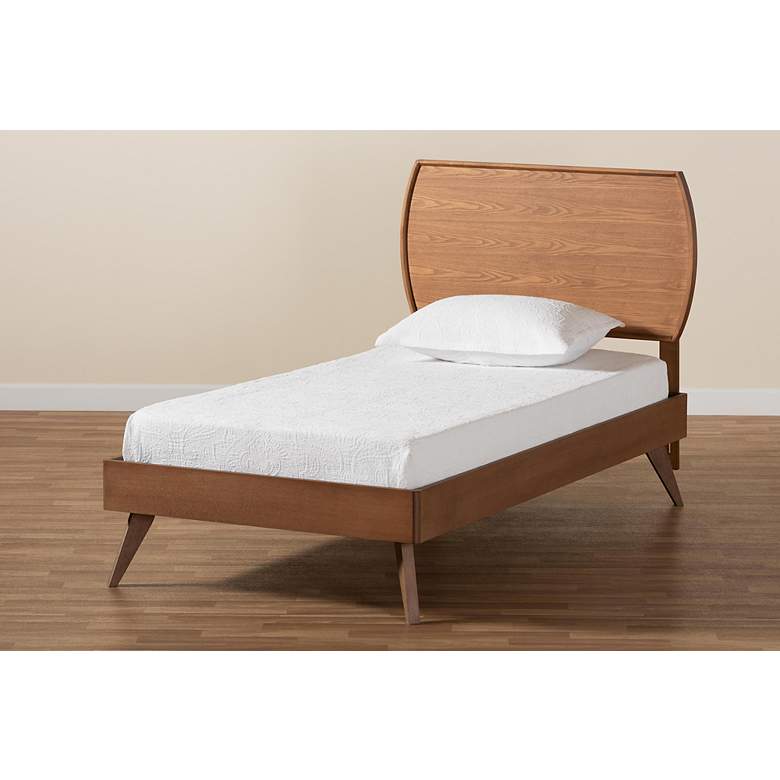 Image 7 Baxton Studio Aimi Walnut Brown Twin Size Platform Bed more views