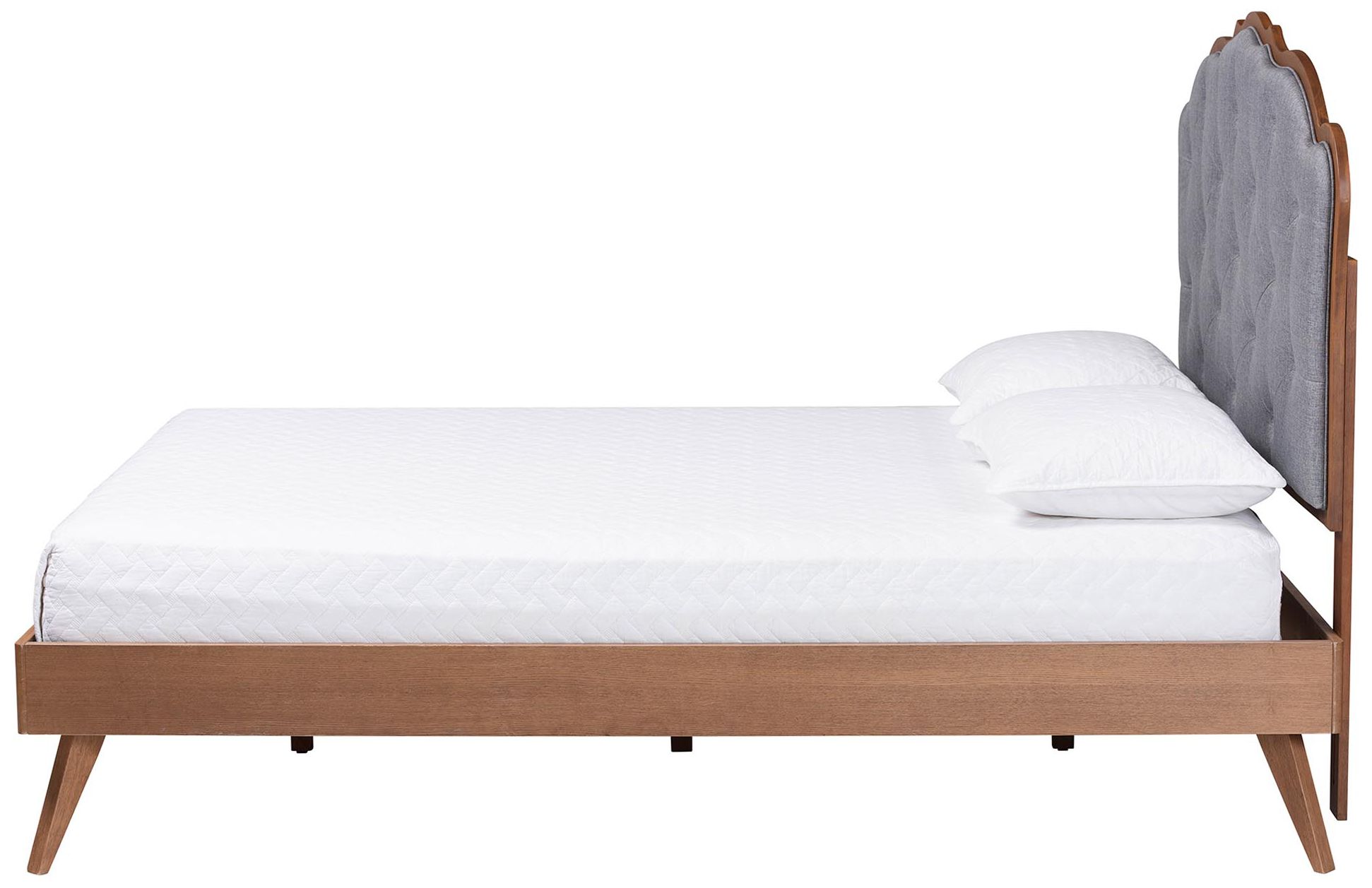 Image 3 Baxton Studio Aithan Platform Bed - Upholstered, Button Tufted, Queen more views