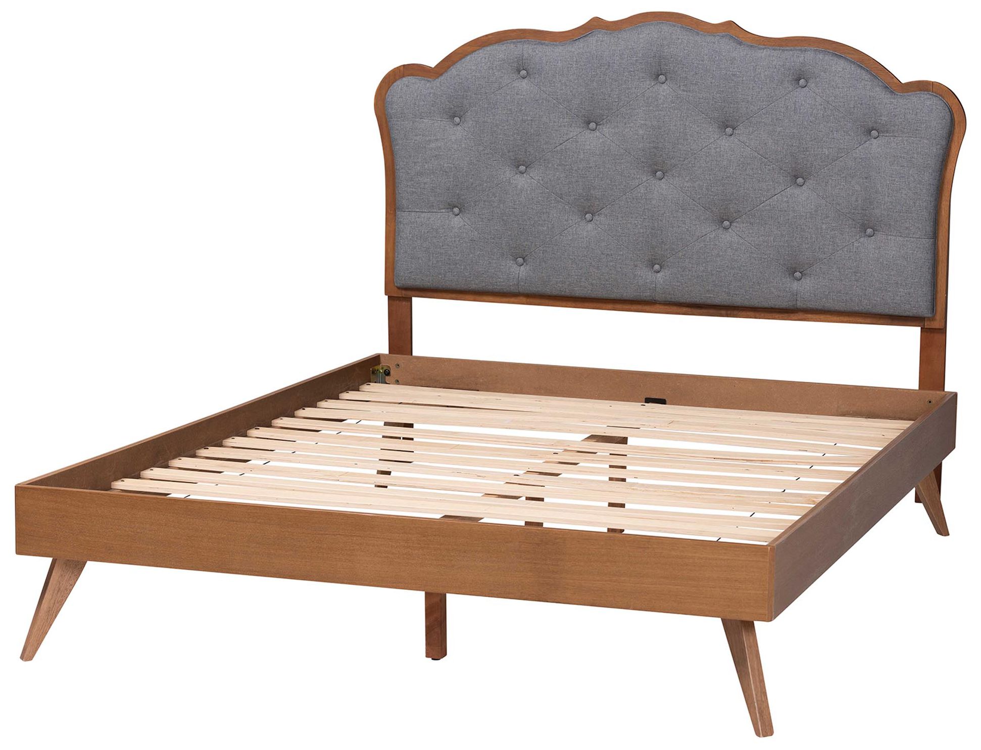 Image 4 Baxton Studio Aithan Platform Bed - Upholstered, Button Tufted, Queen more views