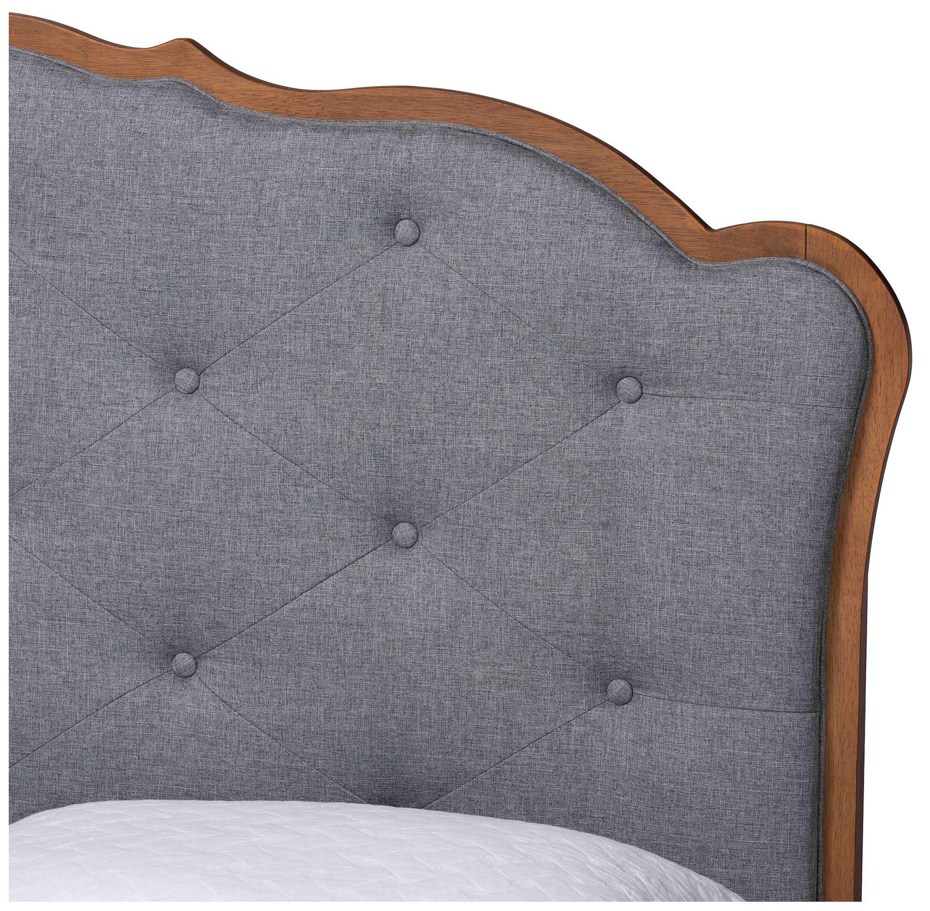 Image 5 Baxton Studio Aithan Platform Bed - Upholstered, Button Tufted, Queen more views