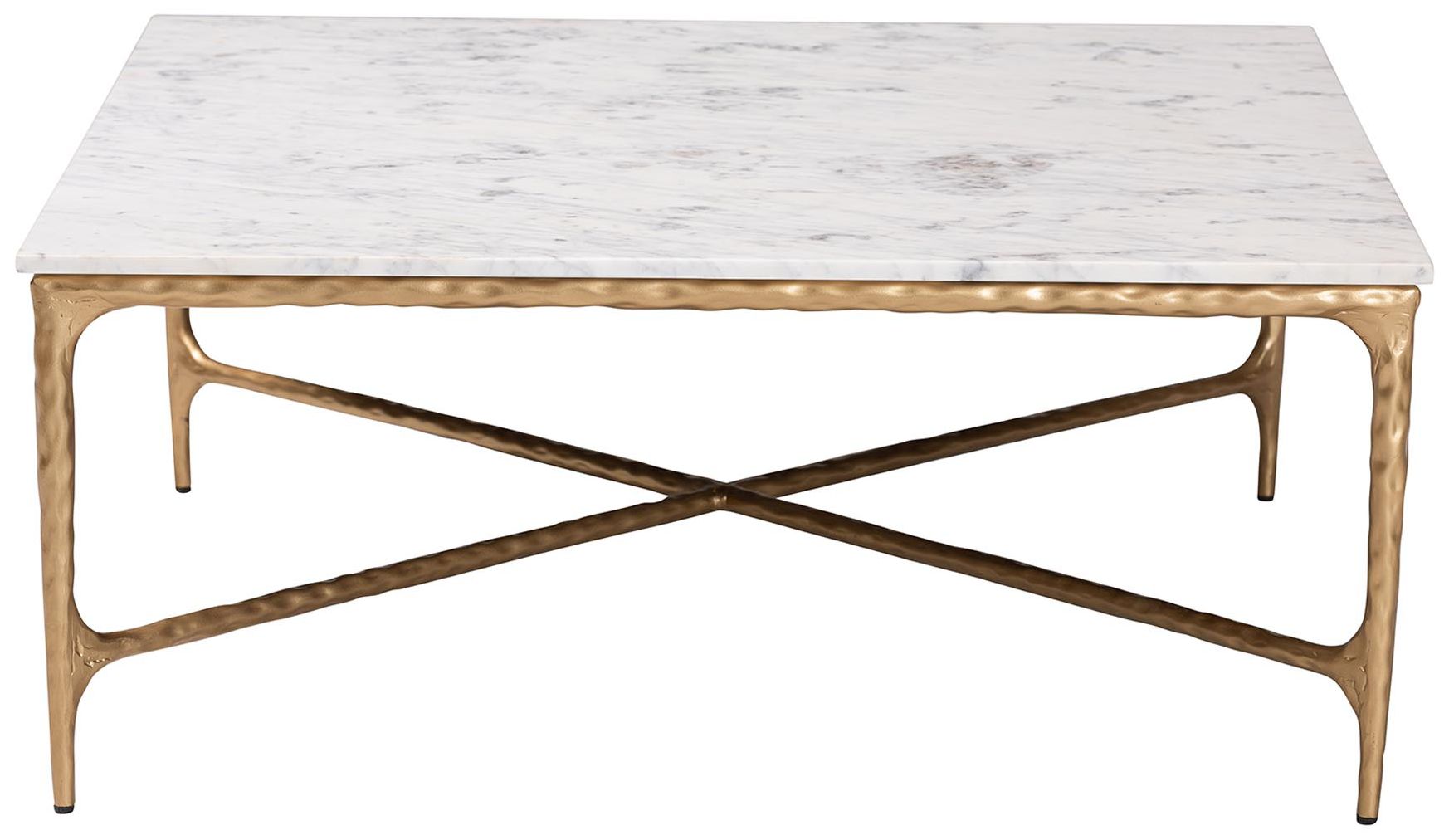 Image 3 Baxton Studio Akanji Marble Coffee Table - Rustic Accent Table, Square more views