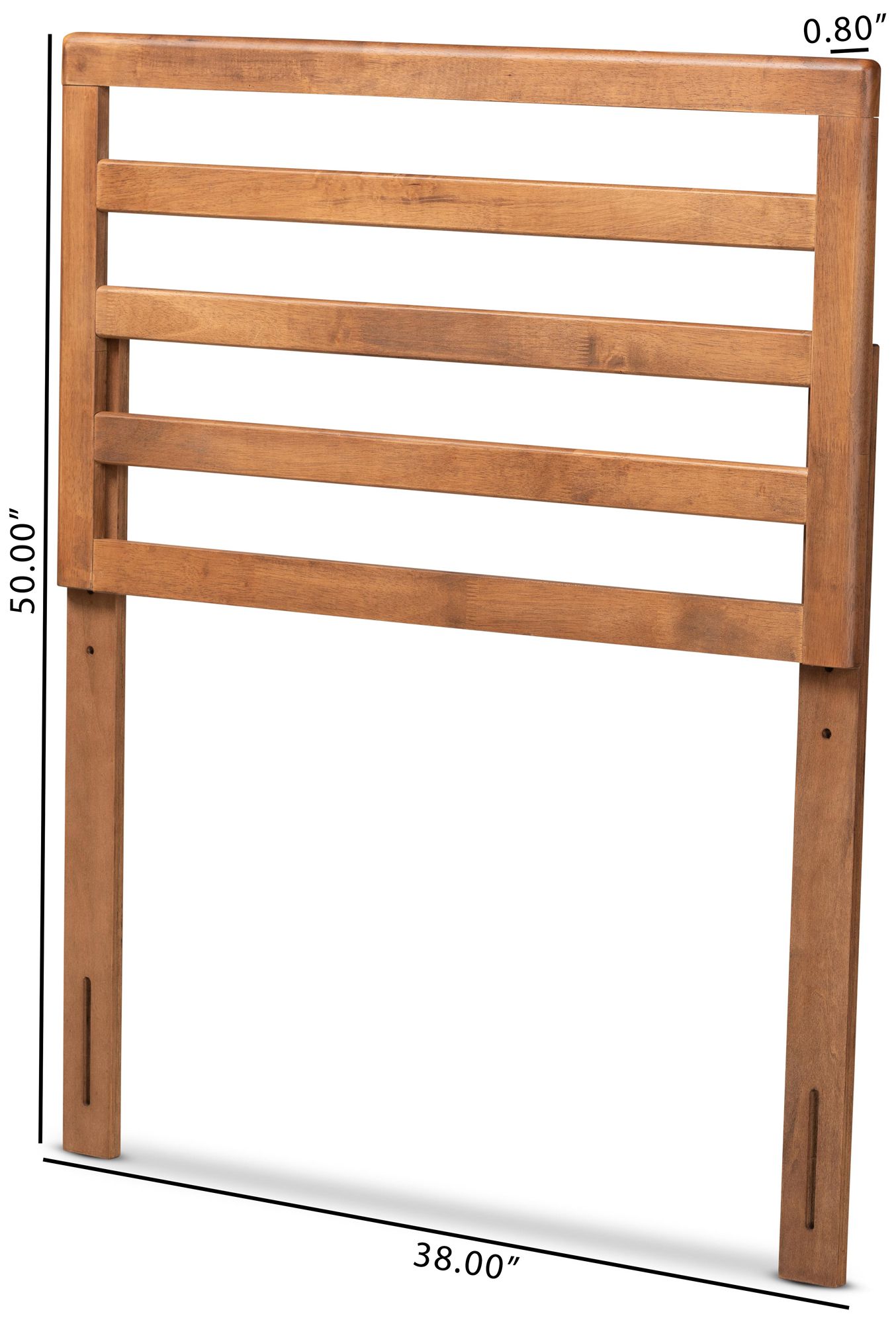 Baxton Studio Akemi Ash Walnut Rubberwood Twin Headboard
