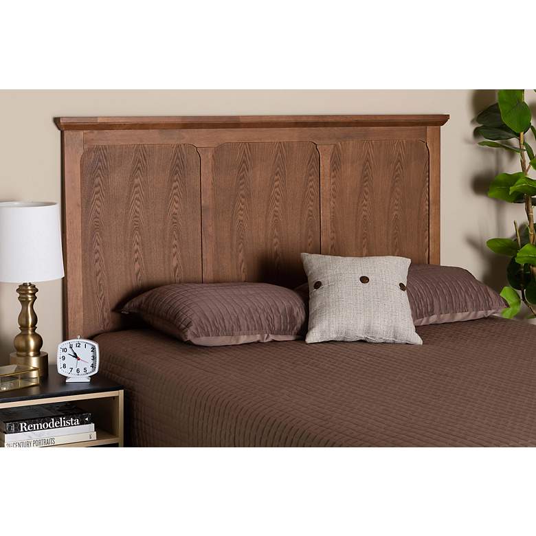 Image 1 Baxton Studio Alarice Ash Walnut Wood Queen Size Headboard