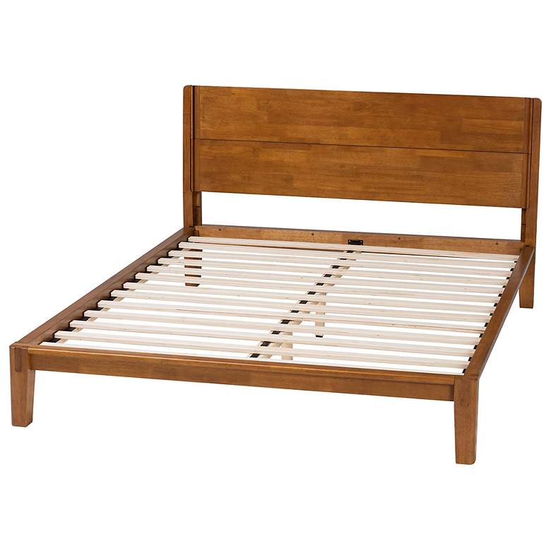 Image 5 Baxton Studio Aldith Japandi Walnut Brown Queen Platform Bed more views