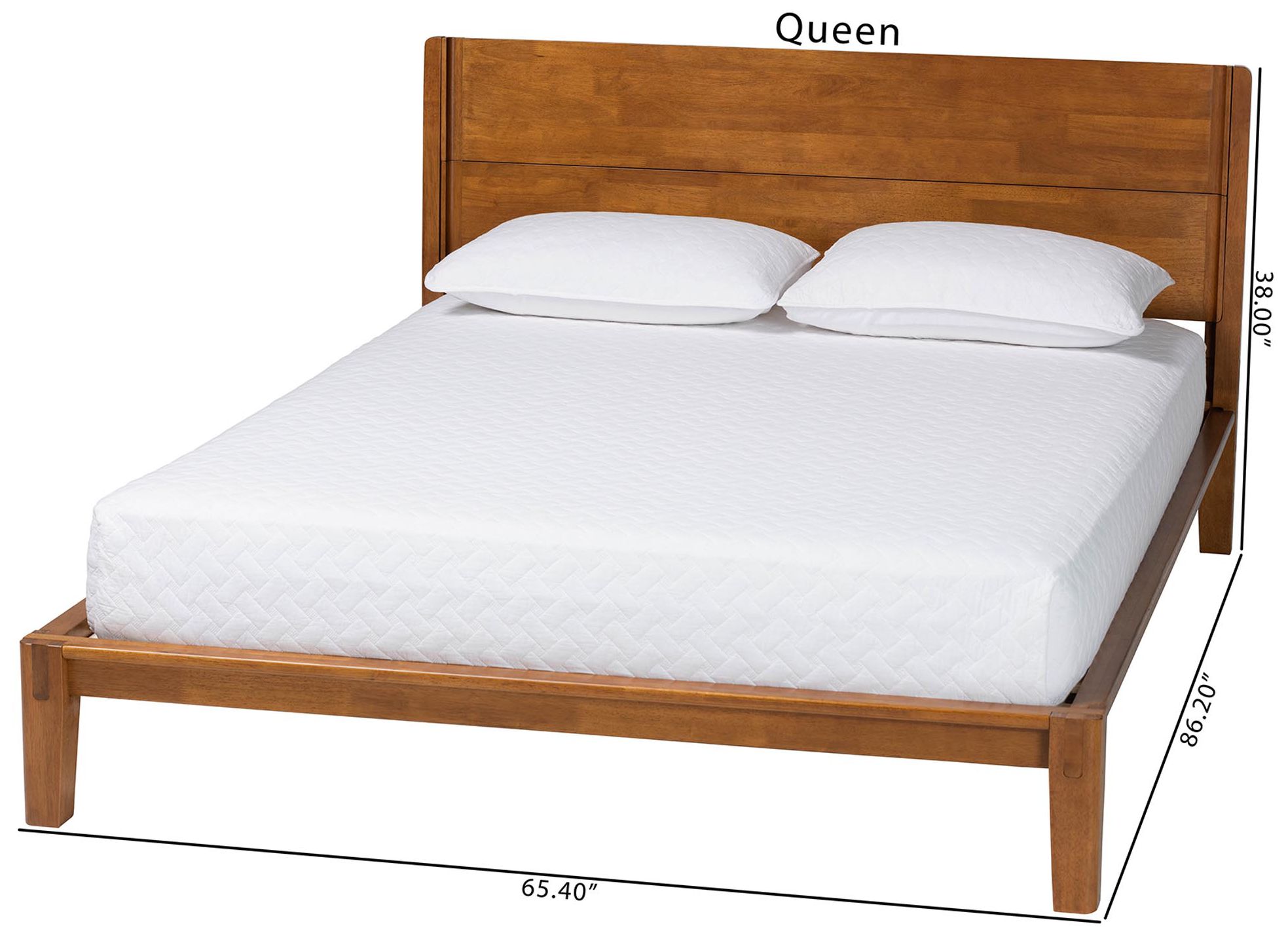 Baxton Studio Aldith Japandi Walnut Brown Queen Platform Bed