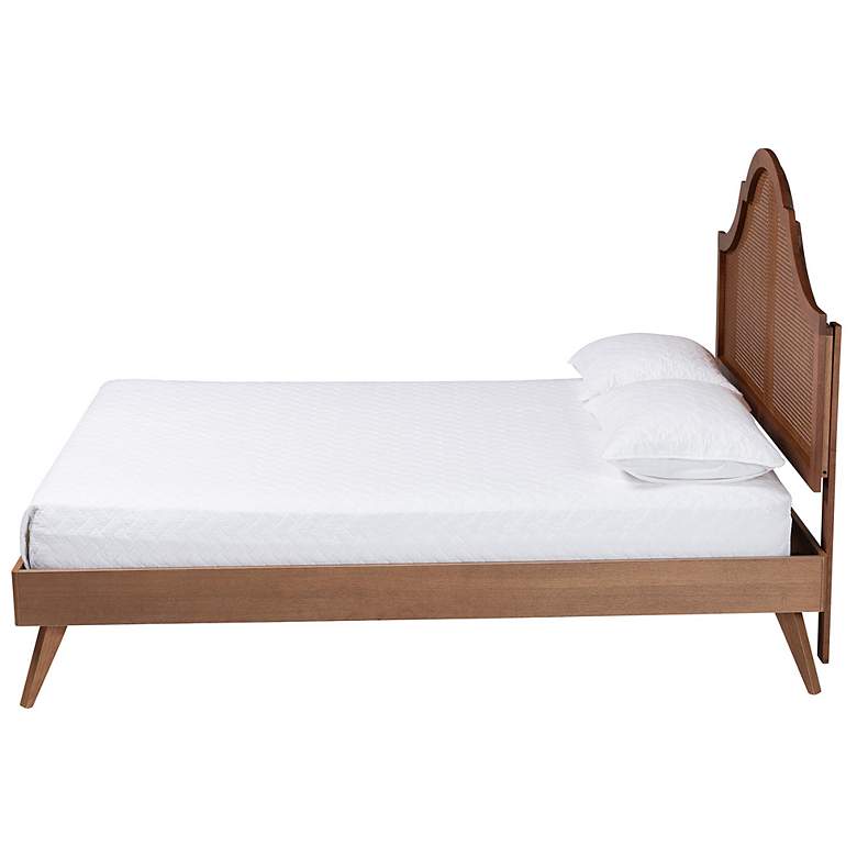 Image 4 Baxton Studio Alecia Mid-Century Ash Walnut Wood Queen Size Platform Bed more views