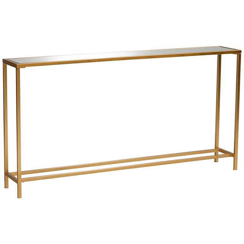Image 2 Baxton Studio Alessa 59 3/4" Wide Brushed Gold Console Table