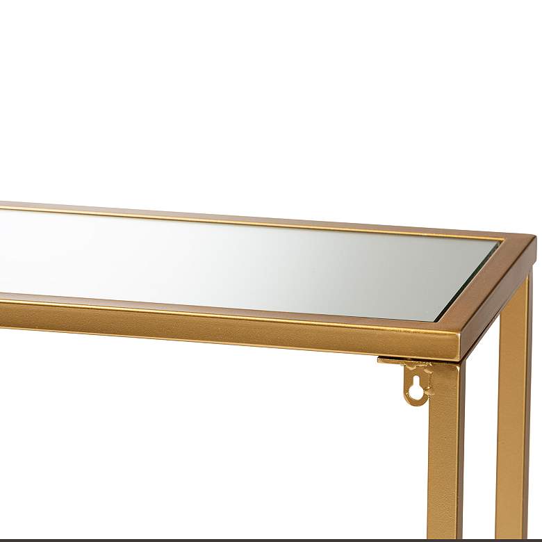Image 3 Baxton Studio Alessa 59 3/4" Wide Brushed Gold Console Table more views