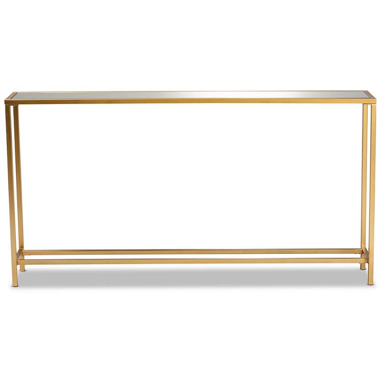 Image 4 Baxton Studio Alessa 59 3/4" Wide Brushed Gold Console Table more views