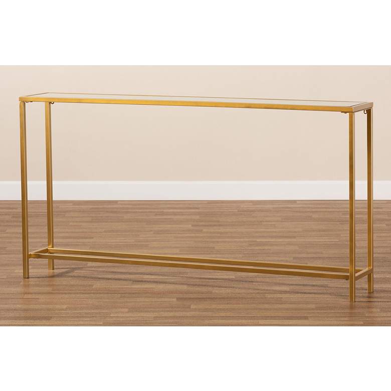 Image 6 Baxton Studio Alessa 59 3/4" Wide Brushed Gold Console Table more views