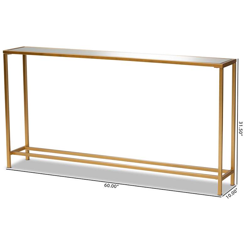 Image 7 Baxton Studio Alessa 59 3/4" Wide Brushed Gold Console Table more views