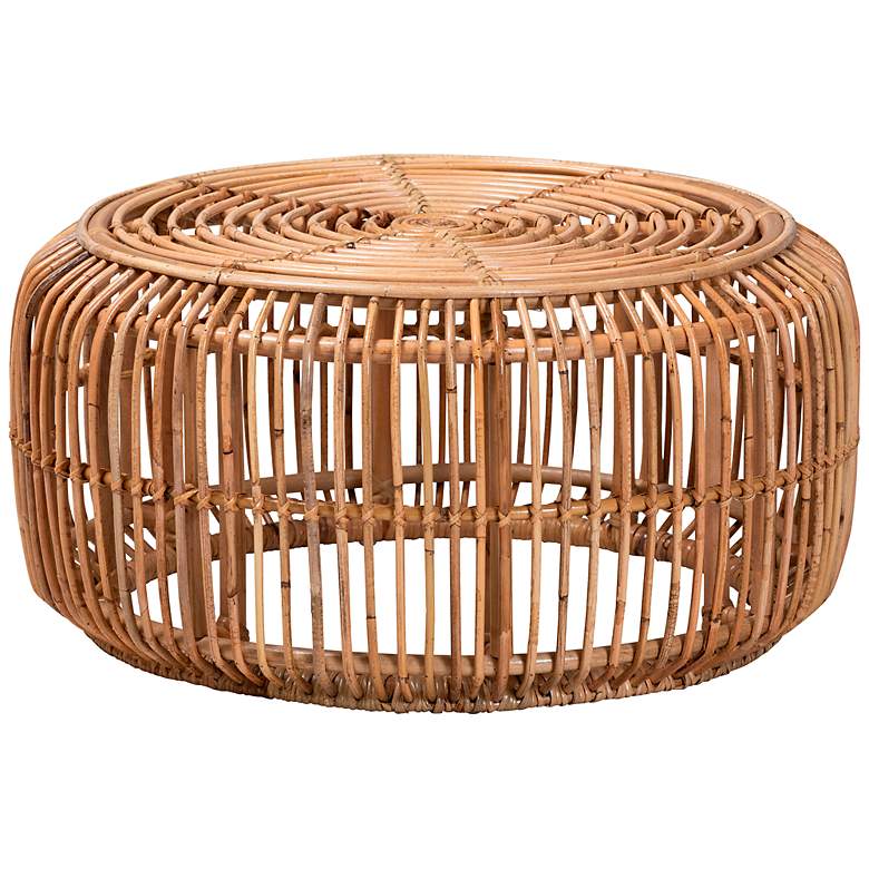 Image 2 Baxton Studio Aliane 30" Wide Natural Brown Coffee Table