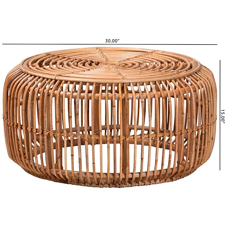 Image 7 Baxton Studio Aliane 30" Wide Natural Brown Coffee Table more views