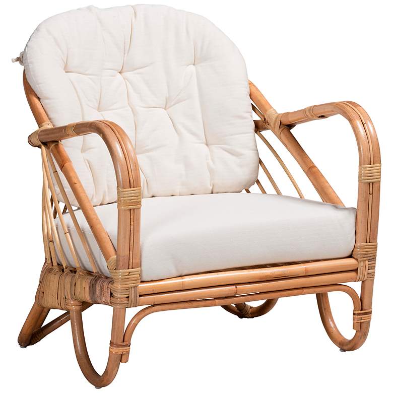 Image 2 Baxton Studio Aliane Natural Brown Rattan Armchair