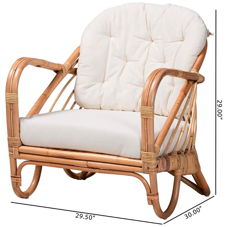 Image 7 Baxton Studio Aliane Natural Brown Rattan Armchair more views