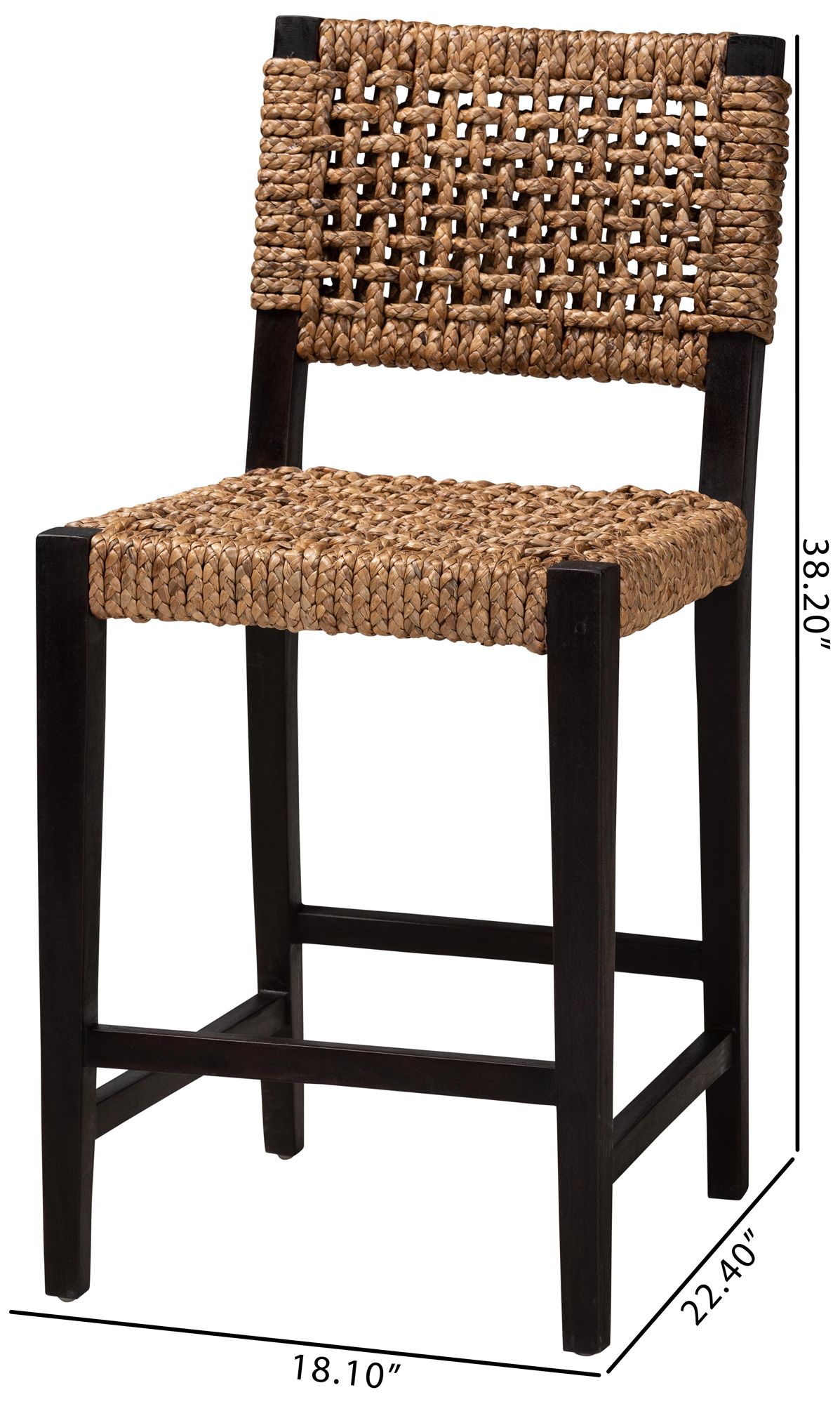 Baxton Studio Alise 24 1/4" Dark Brown Wood Counter Stool