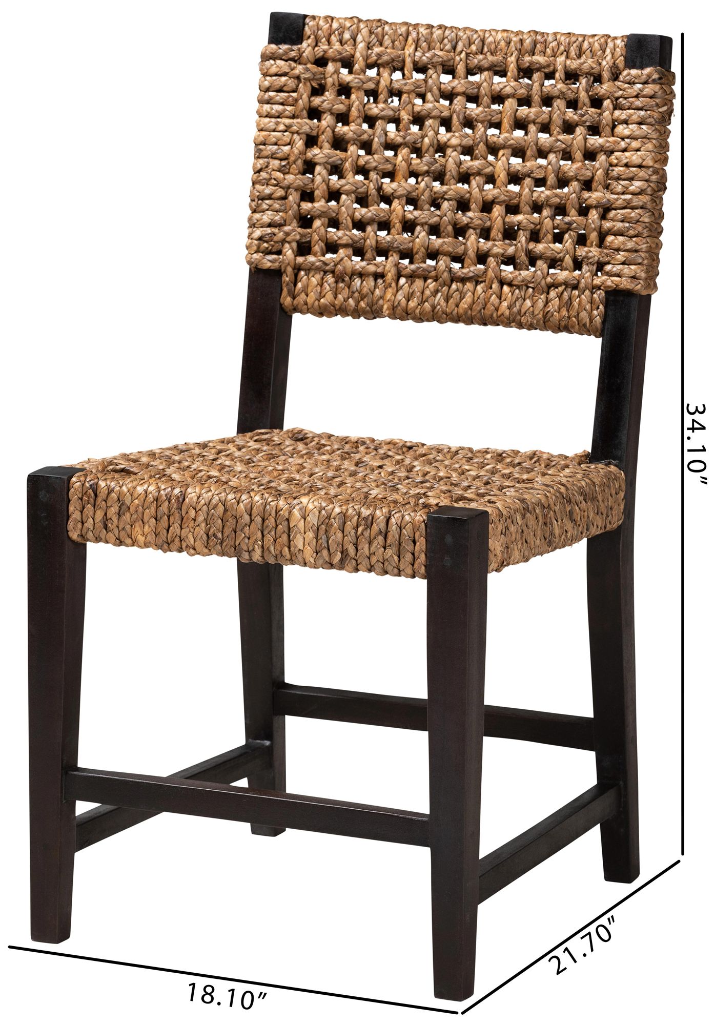 Baxton Studio Alise Brown Wood and Banana Fiber Dining Chair