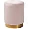 Baxton Studio Alonza Glam Pink Velvet and Gold Ottoman