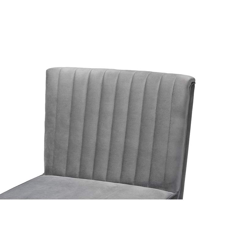 Image 4 Baxton Studio Alvis Gray Velvet Fabric Tufted Dining Chair more views