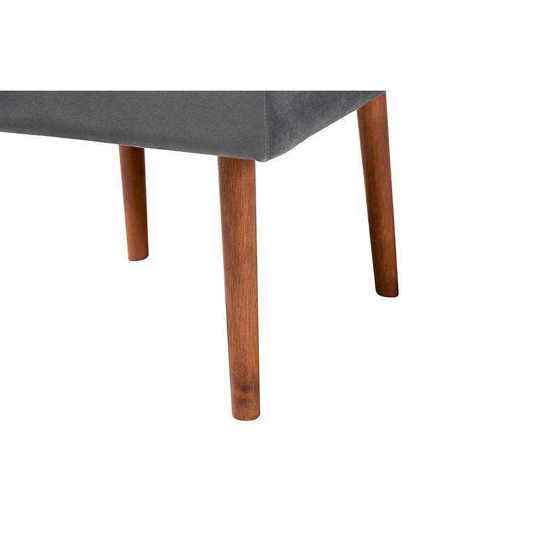 Image 5 Baxton Studio Alvis Gray Velvet Fabric Tufted Dining Chair more views