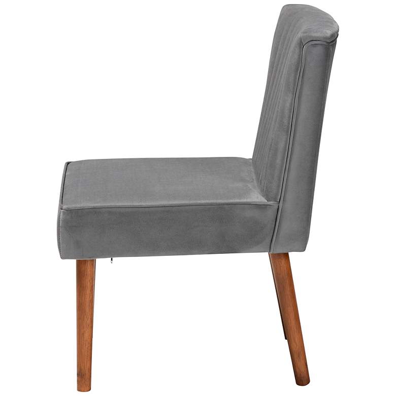 Image 7 Baxton Studio Alvis Gray Velvet Fabric Tufted Dining Chair more views