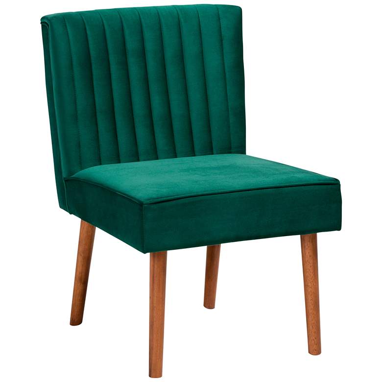 Image 2 Baxton Studio Alvis Green Velvet Fabric Tufted Dining Chair