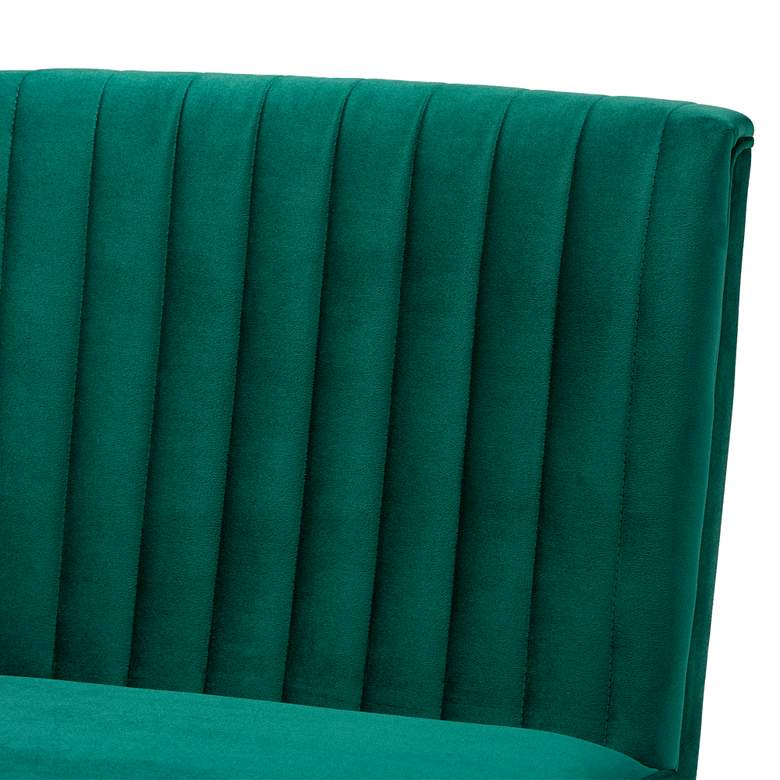 Image 3 Baxton Studio Alvis Green Velvet Fabric Tufted Dining Chair more views