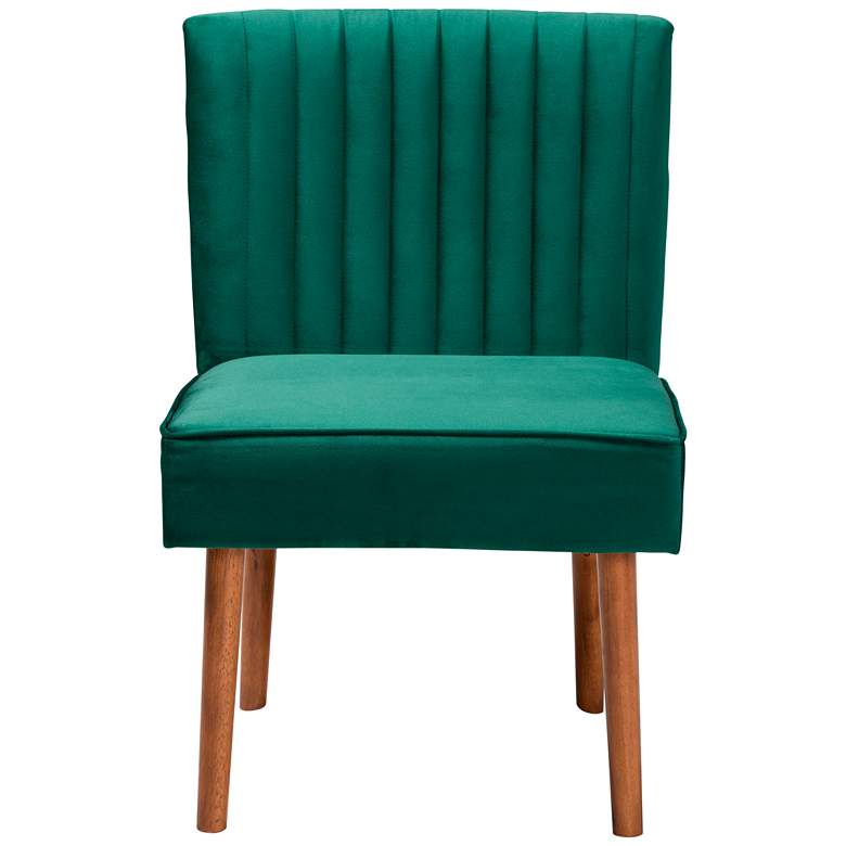 Image 6 Baxton Studio Alvis Green Velvet Fabric Tufted Dining Chair more views