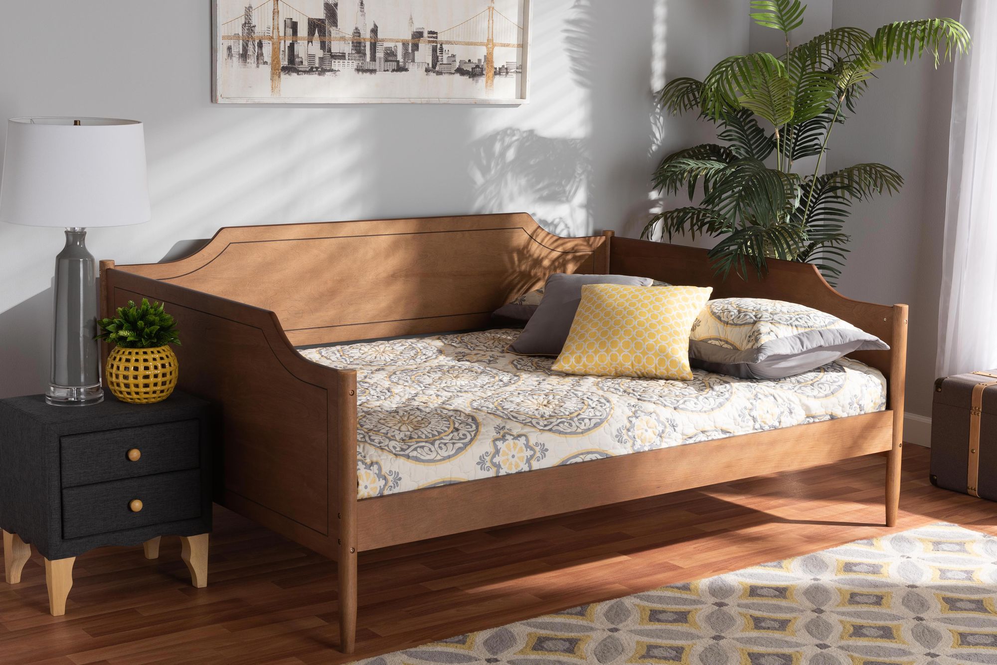 Baxton Studio Alya Walnut Brown Wood Full Size Daybed