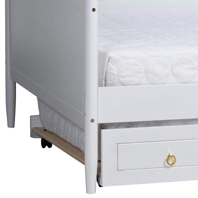 Image 3 Baxton Studio Alya White Full Daybed w/ Roll-Out Trundle Bed more views