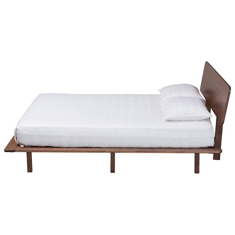 Image 4 Baxton Studio Alyssa Japandi Walnut Brown Wood King Size Platform Bed more views