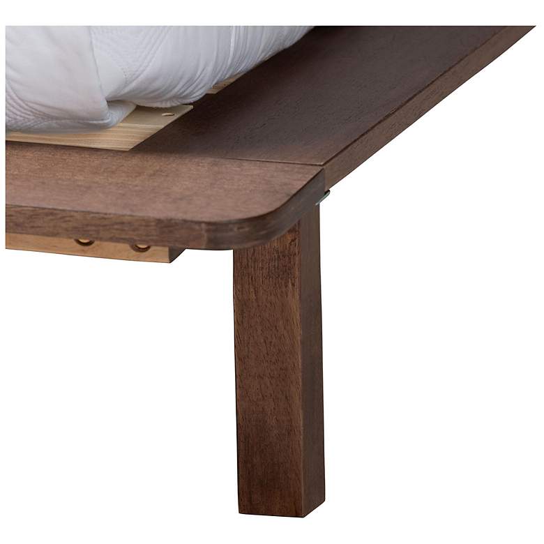 Image 7 Baxton Studio Alyssa Japandi Walnut Brown Wood King Size Platform Bed more views
