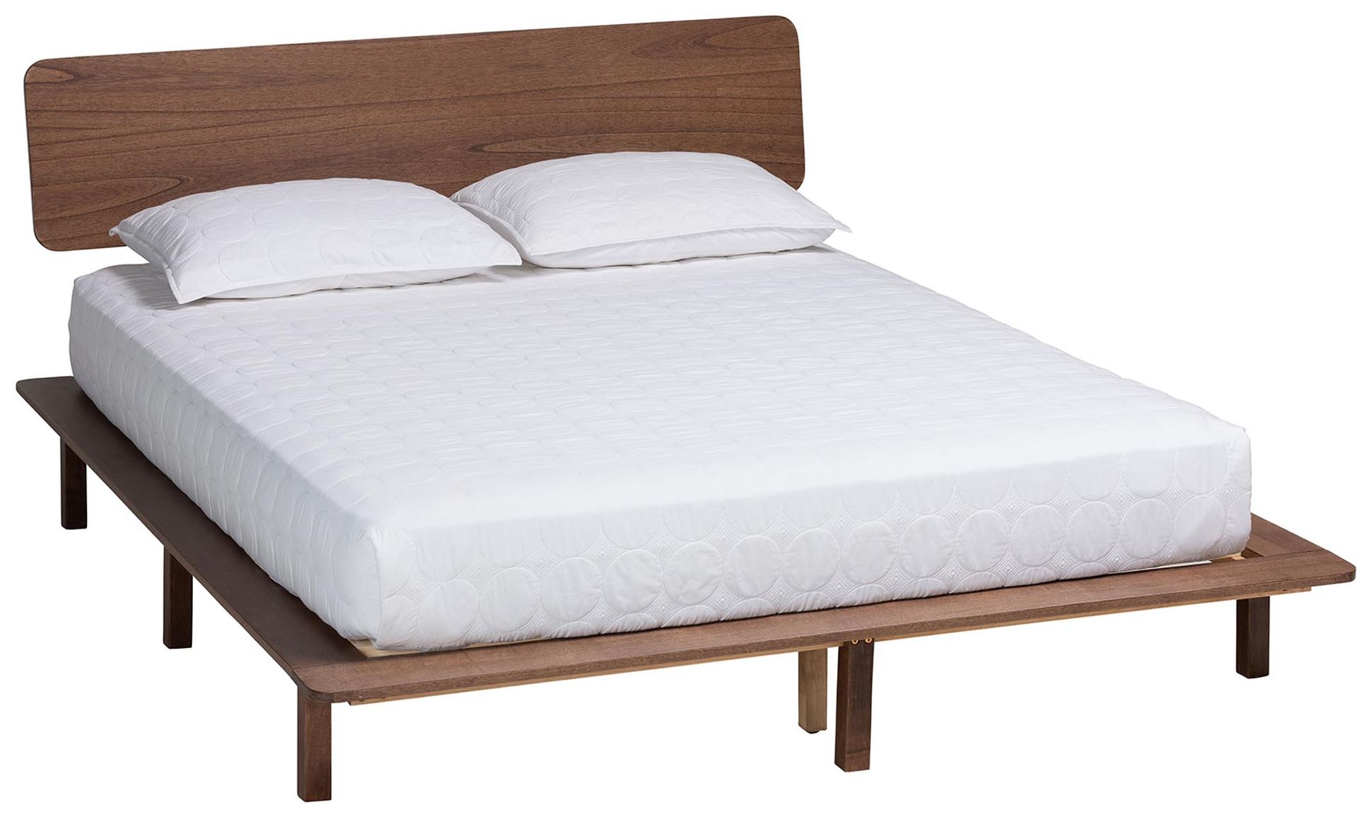 Image 2 Baxton Studio Alyssa Japandi Walnut Brown Wood Queen Size Platform Bed