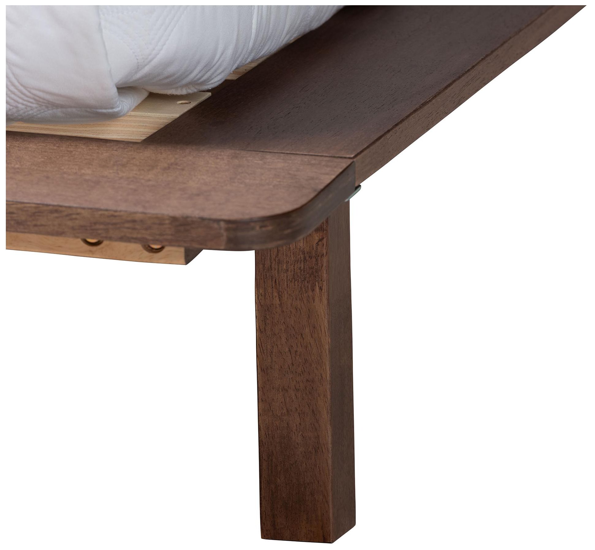 Image 7 Baxton Studio Alyssa Japandi Walnut Brown Wood Queen Size Platform Bed more views