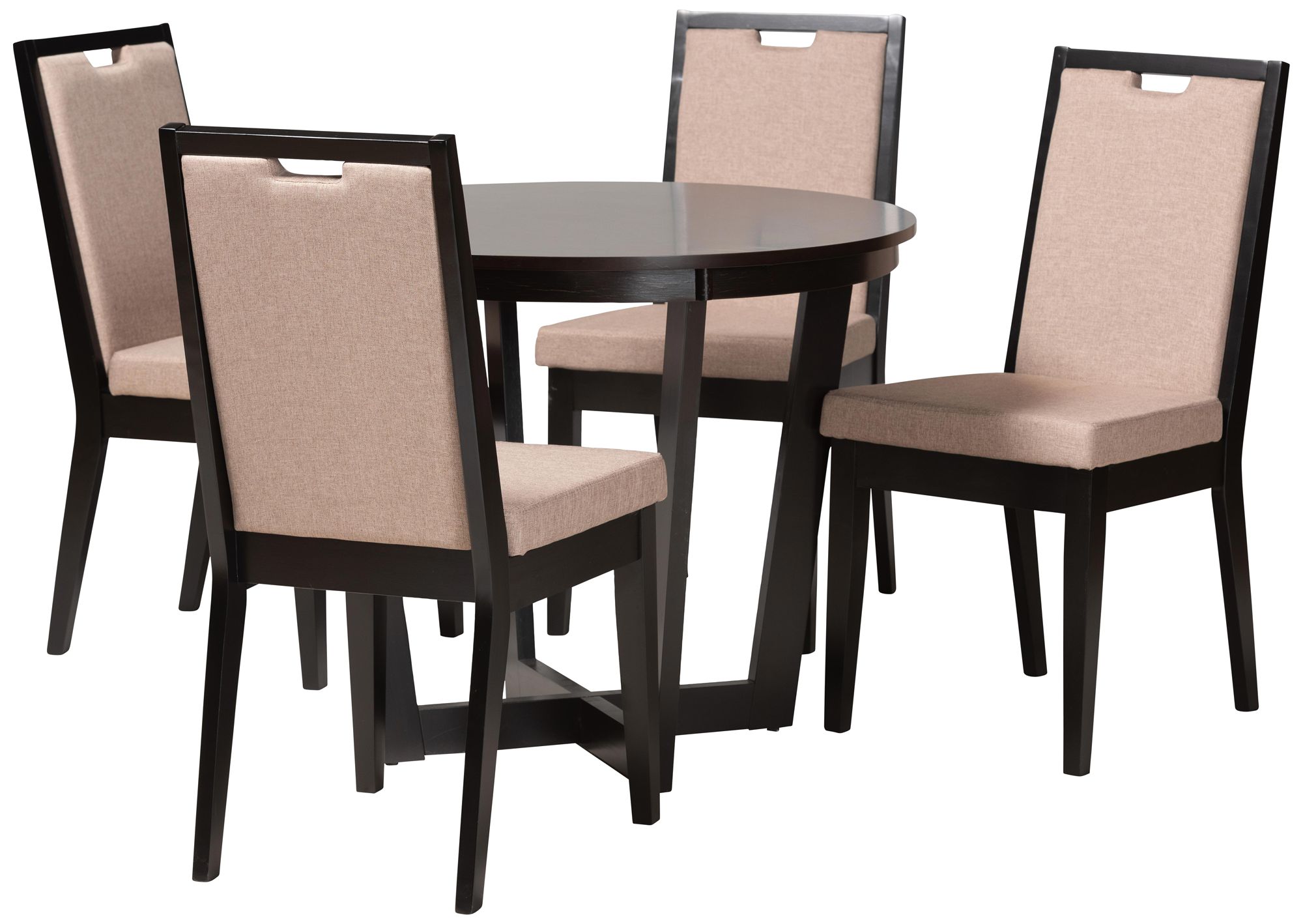 Baxton Studio Ana Beige Fabric 5-Piece Dining Set