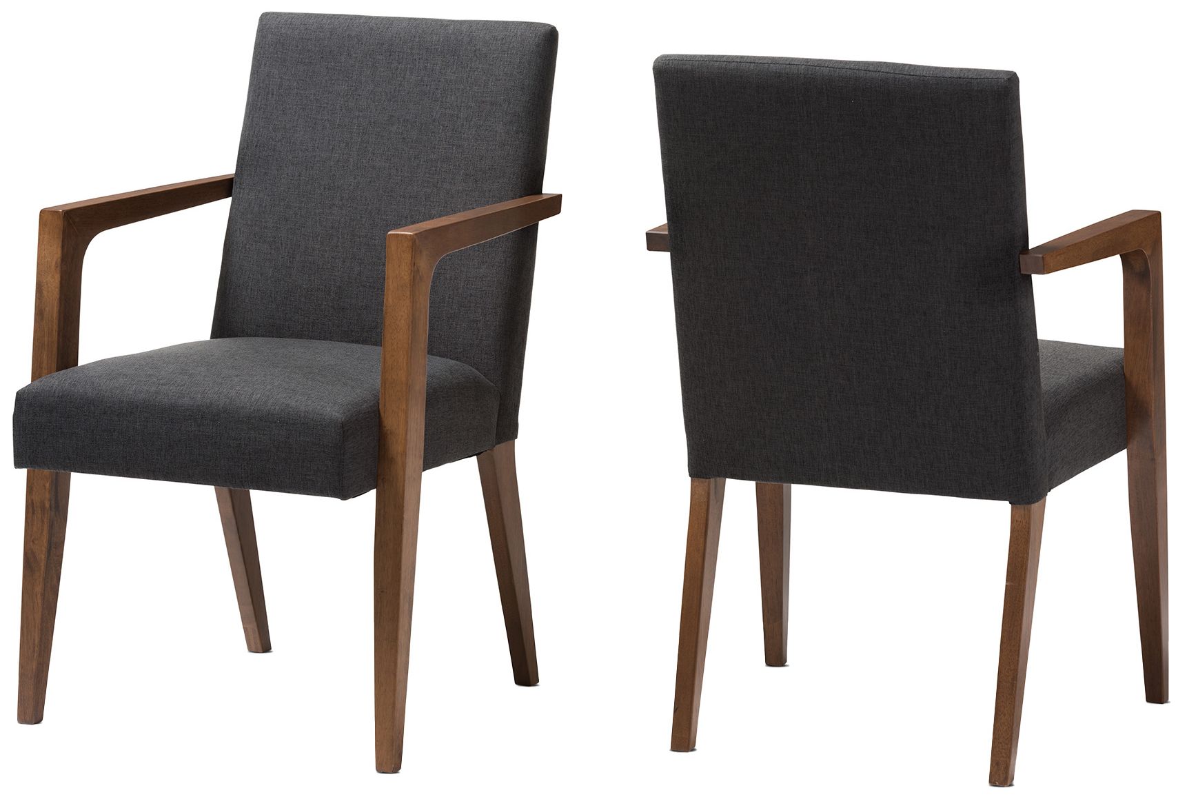 Image 2 Baxton Studio Andrea Dark Grey Upholstered Wooden 2-Piece Lounge Set more views