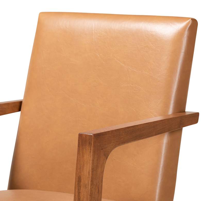 Image 2 Baxton Studio Andrea Tan Faux Leather Armchairs Set of 2 more views