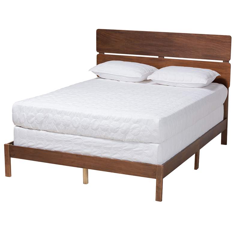 Image 1 Baxton Studio Anthony Walnut Brown Finished Wood Queen Size Panel Bed